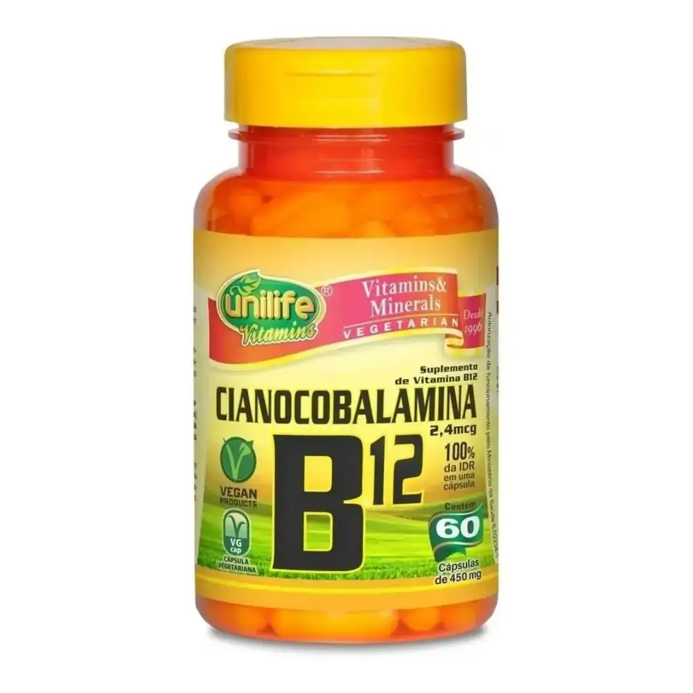 VITAMINA B12 - CIANOCOBALAMINA 450MG C/60 CAPS