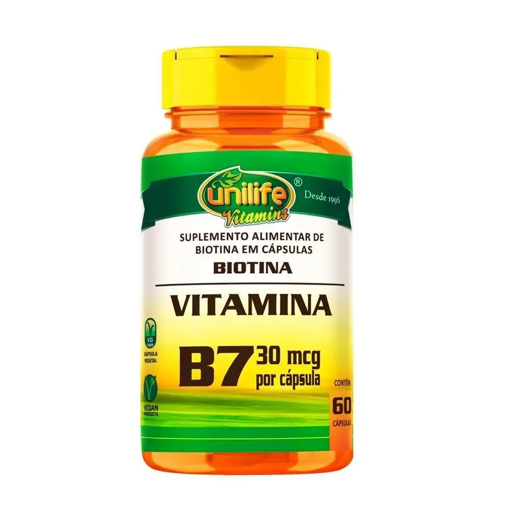 Vitamina B7 Biotina Unilife 60 Cápsulas De 500mg