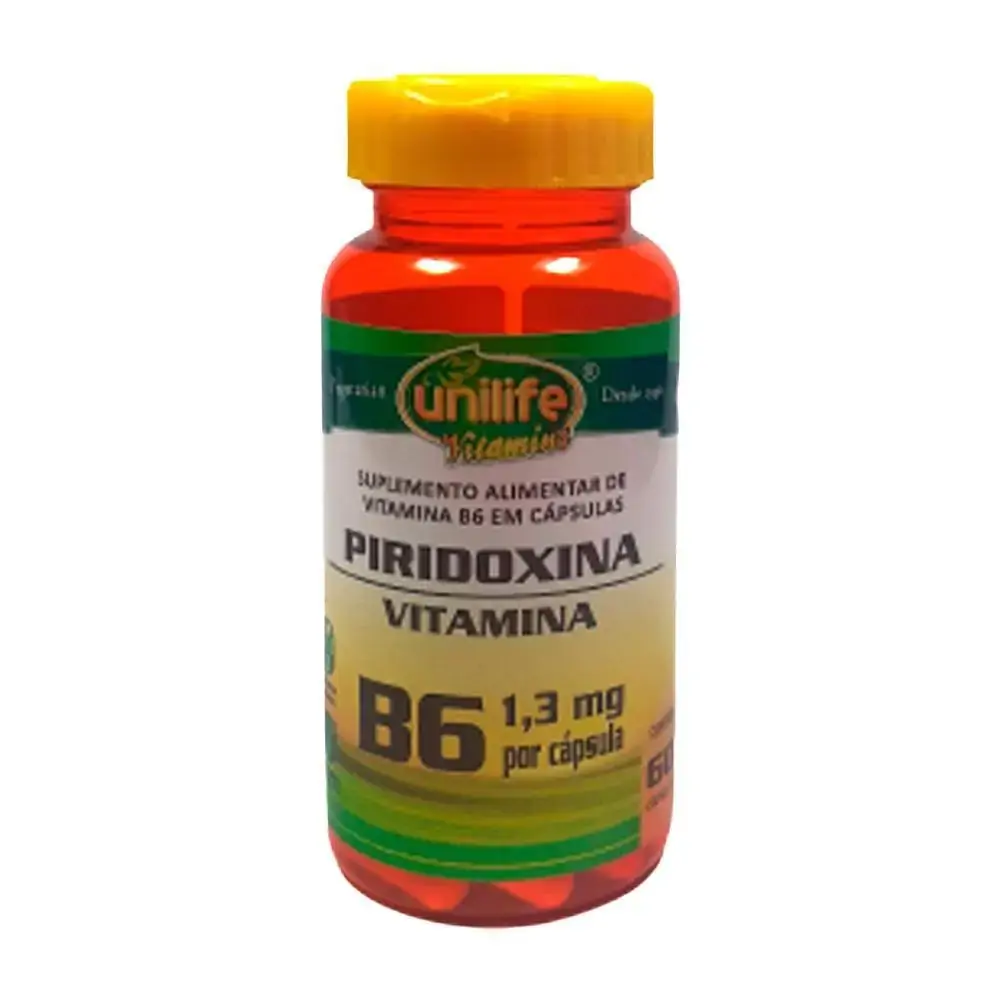 Vitamina B6 Piridoxina Unilife 60 Cápsulas De 500mg