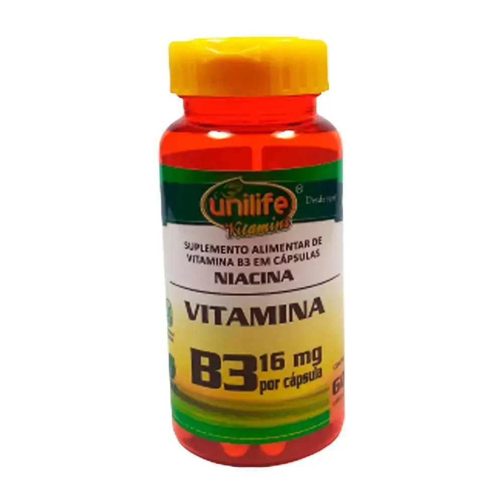 Vitamina B3 Niacina Unilife 60 Cápsulas De 500mg