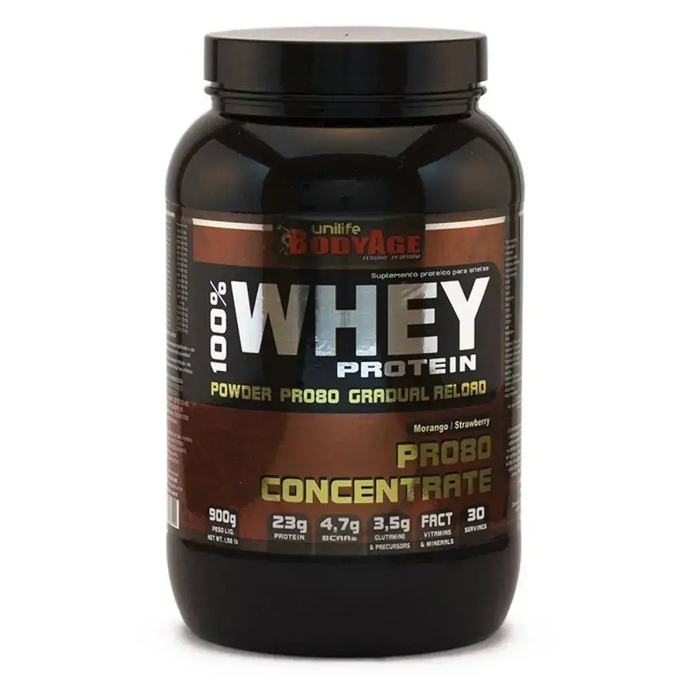 Whey Pro 80 Morango 900g Unilife