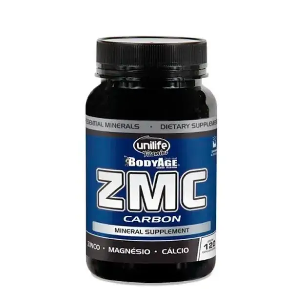ZMC Carbon Zinco + Magnésio + Cálcio 950mg 120 Caps Unilife