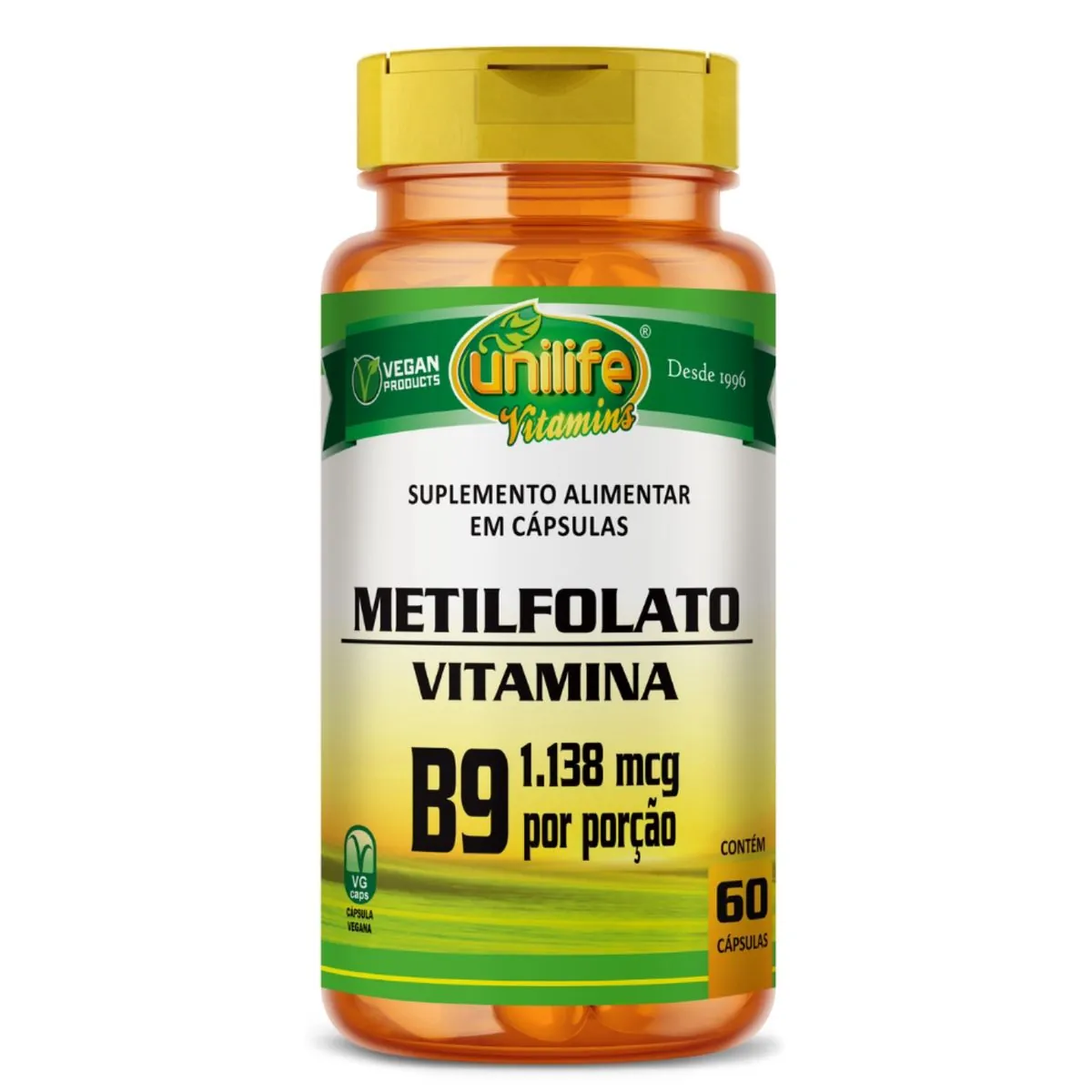Metilfolato - Ácido Fólico (Vitamina B9) 60 cápsulas 350mg Unilife
