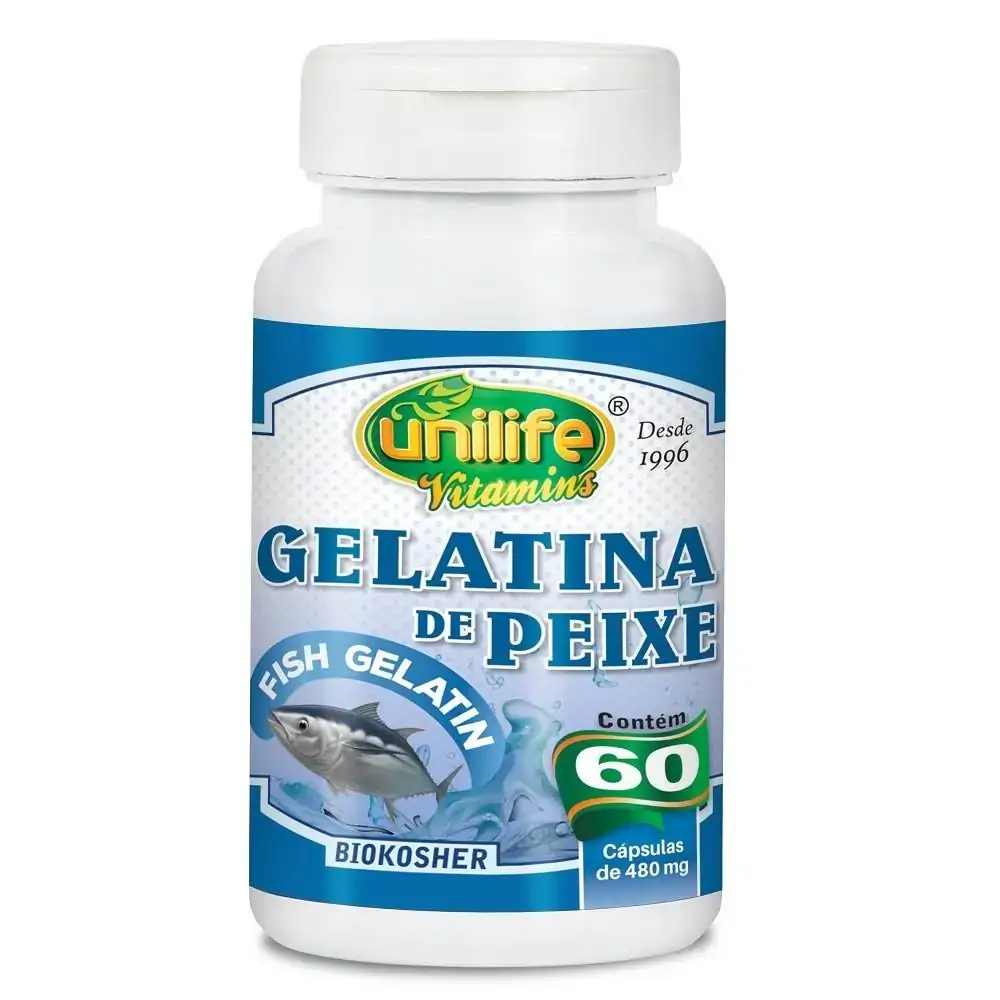 Gelatina De Peixe 60 Cápsulas 480mg Unilife