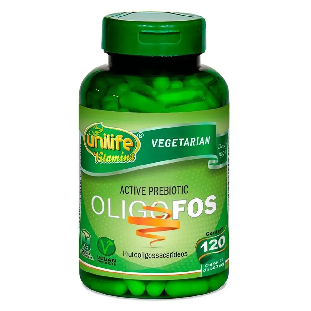 OligoFos Frutooligossacarídeos 550mg 120 Cáps. Unilife