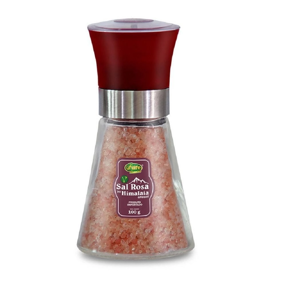 Sal Rosa Do Himalaia Grosso Moedor De Vidro 100g Unilife