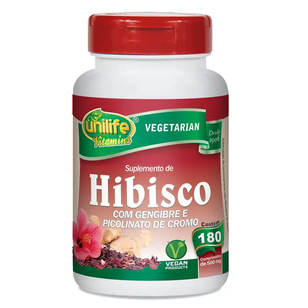 Hibisco Com Gengibre 180 Cápsulas 500mg Unilife