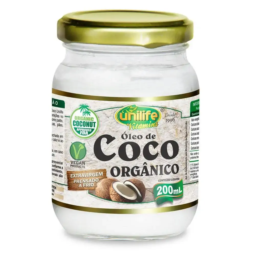 óleo De Coco Orgânico 200ml Unilife