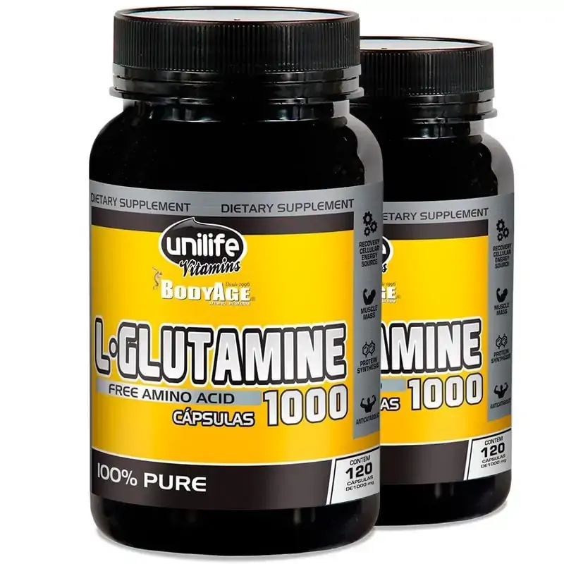 L Glutamina Pura 120 Cápsulas 1000mg Unilife