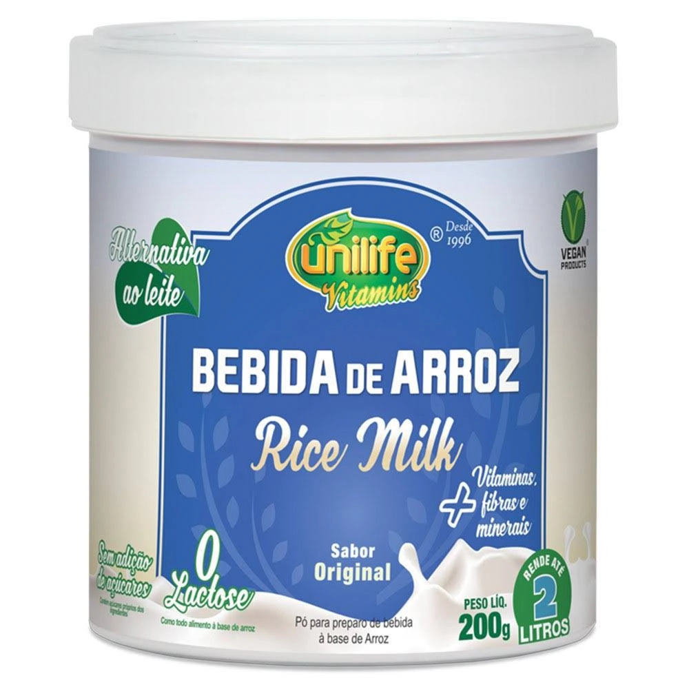 Rice Milk Bebida de Arroz Sabor de Baunilha 200g - Unilife