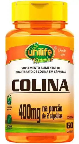 Colina 800mg 60 Vegan Caps Unilife Figado, Cerebro e Cardio
