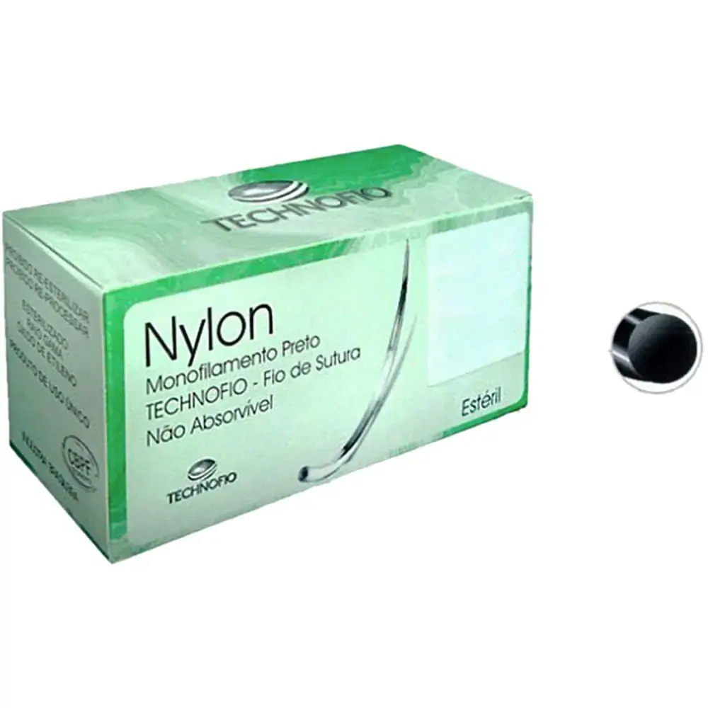 Fio de Sutura Nylon 4-0 2,0cm 1/2 - Technofio