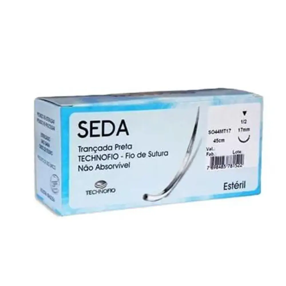 Fio de Sutura Agulhado Seda - Technofio Ace - 3-0 - 1-2circ. - 2,0cm (Cód. 26.0470)