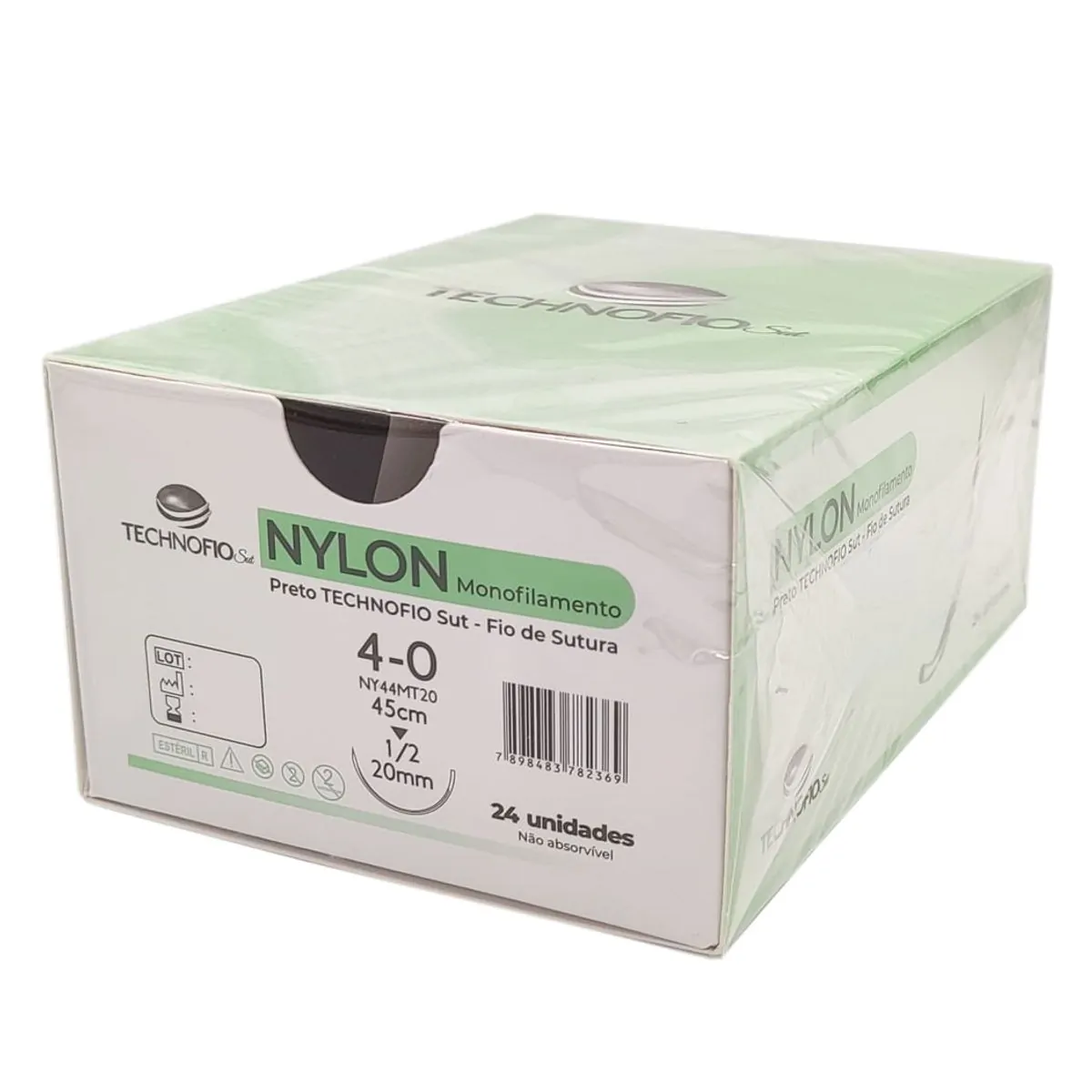 Fio Sutura Technofio Sut Mononylon 4-0 Ag 2,0cm 3/8 - unidade