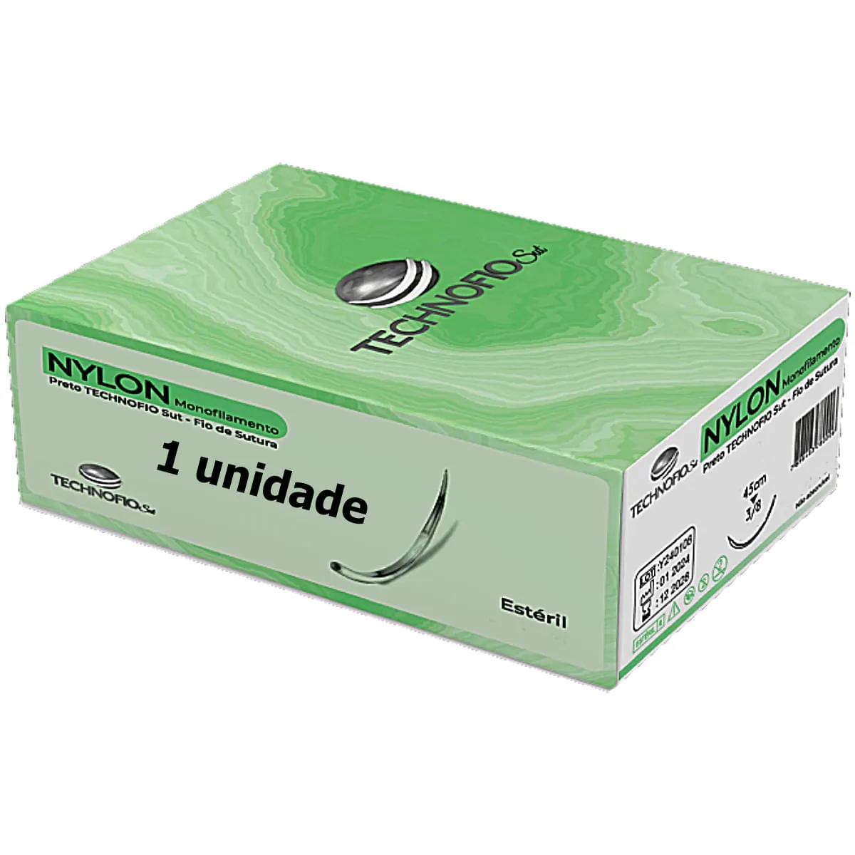 Fio Sutura Technofio Sut Mononylon 4-0 Ag 3,0cm 3/8 - unidade