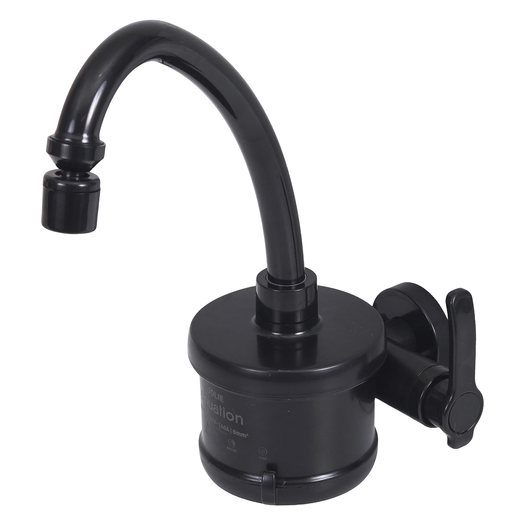 Torneira Elétrica de Parede para Cozinha com Bica Alta Preta Fosca 127V (110V) Jolie Equation
