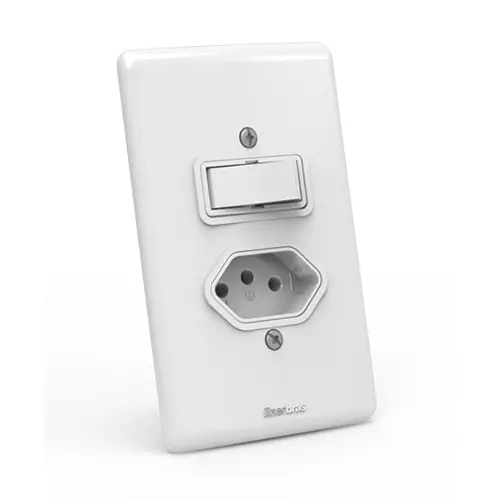 Cj Interruptor Simples + Tomada 10a 4x2 - Enerbras Artis - Eart109-esn