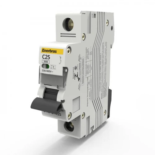 Disjuntor Monopolar Curva C 25a Din - Enerbras - Dt3-e1c25