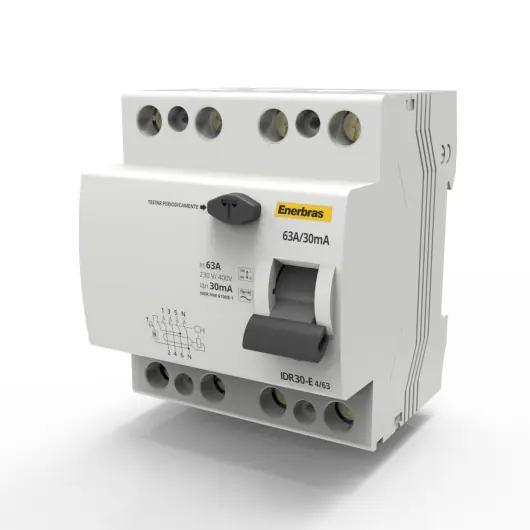Interruptor Diferencial Residual Tetrapolar 63a/30ma - Enerbras Idr30-e4/63