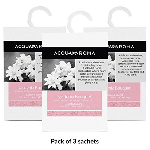 Acqua Aroma Everyday Collection Gardenia Bouquet Scented Sachet 7.0 Cu. In. 115ml/24g Pack Of 3 Sach