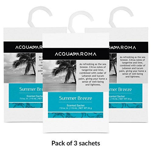 Acqua Aroma Everyday Collection Summer Breeze Scented Sachet 7.0 Cu. In. 115ml/24g Pack Of 3 Sachets