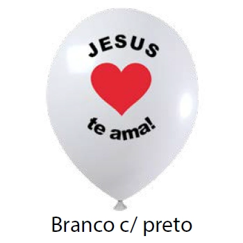 Balao Dec 9 Religioso Branco C/25 Baloes Joy