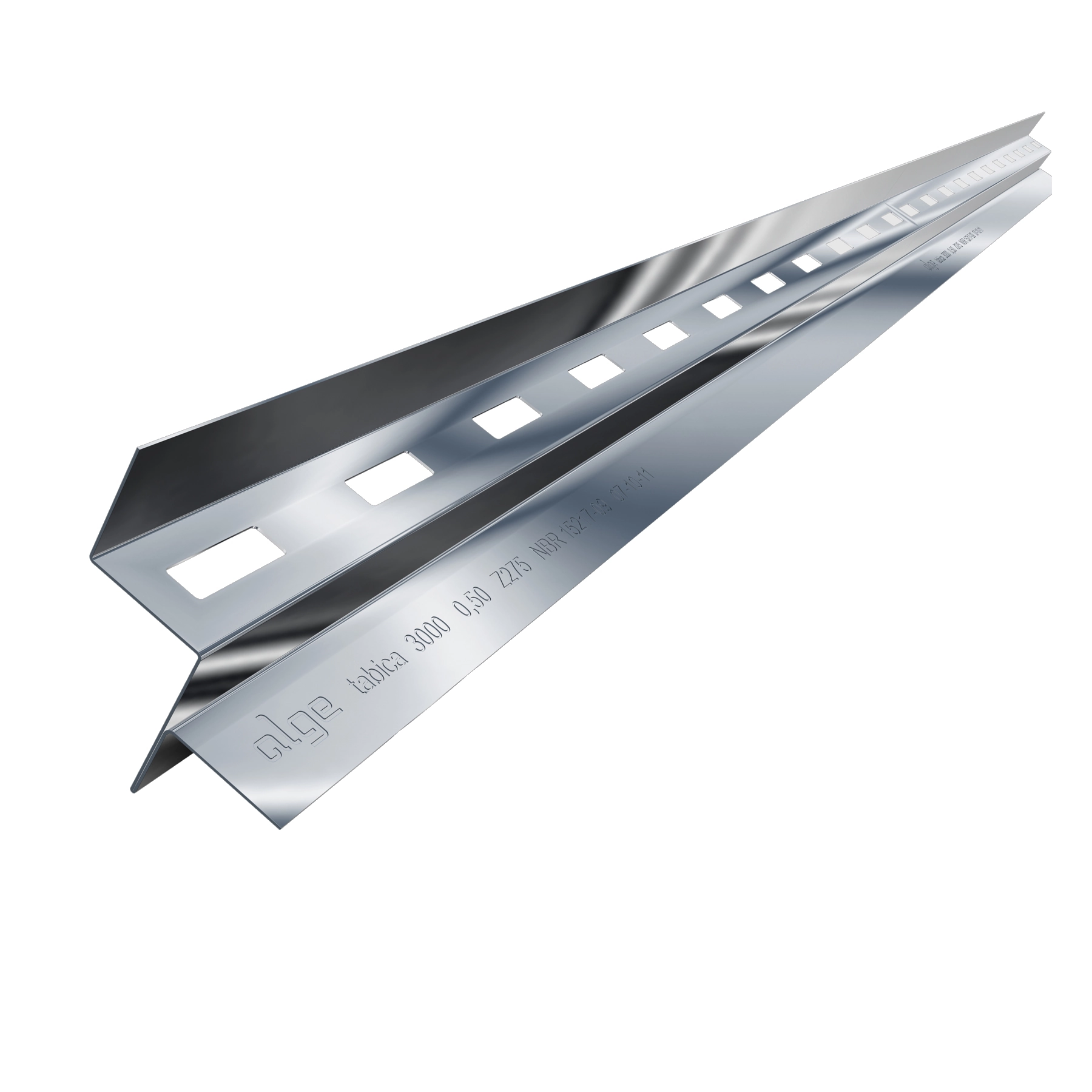 Perfil Tabica Furada 43mm x 3m Alge