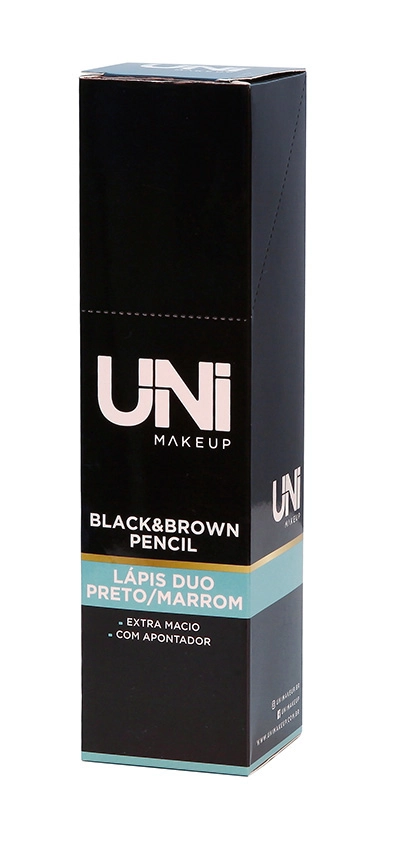 Lapis Delineador Unimakeup Duo Preto E Marrom 1un