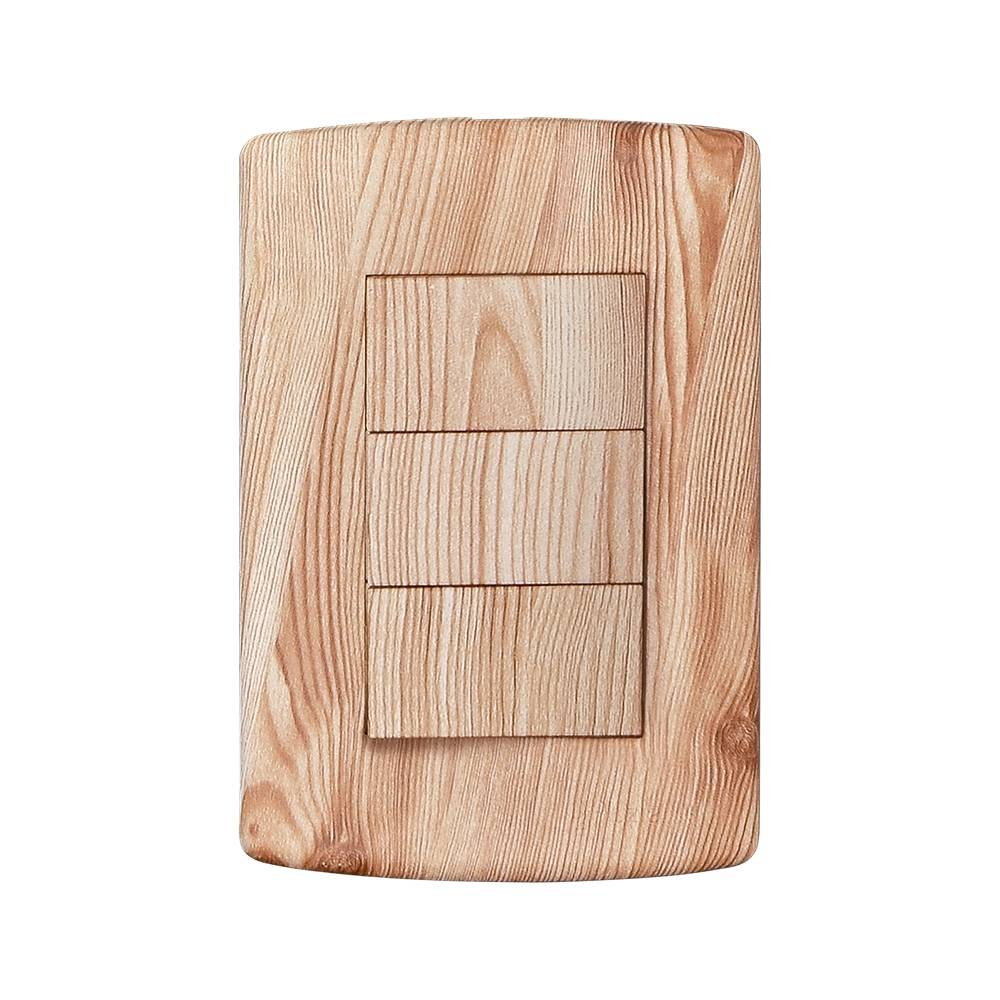 Interruptor 3 Teclas Simples Com Placa 4x2 Matiz Pluzie Angelim
