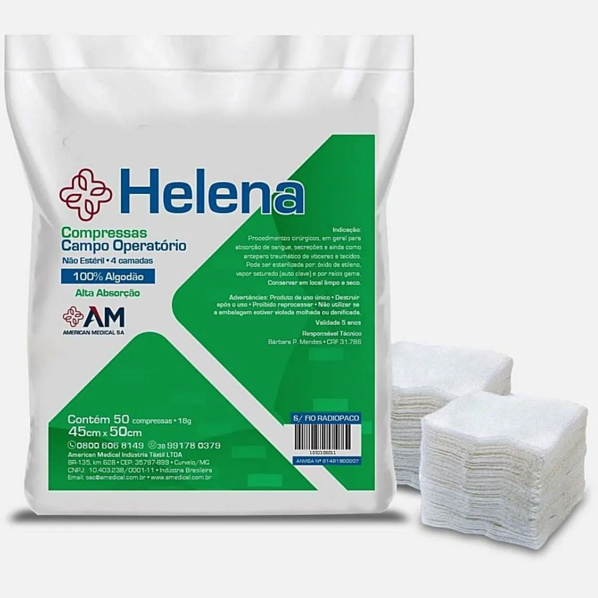 Campo Operatório Helena 45X50cm 18g Não Estéril 50 unidades