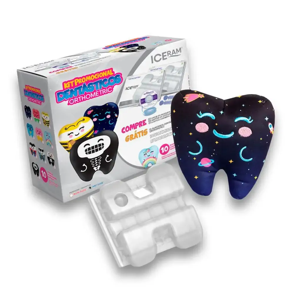 10.81.2808 Kit Promocional Iceram Mbt 0,022 2 Casos + Elásticos + Dentásticos - Orthometric