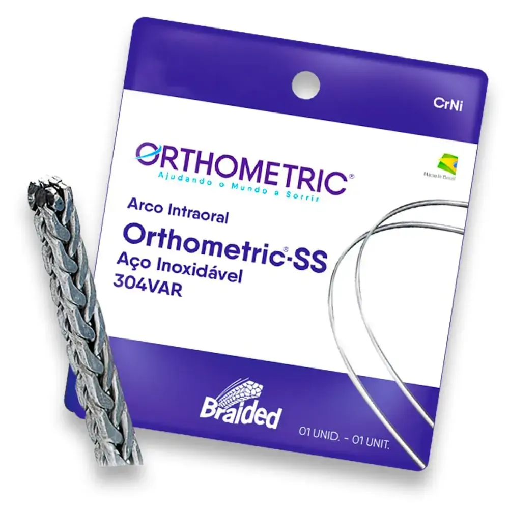51.55.2521 - Arco de Aço Pré-Contornado Ss Braided Retangular 0.021 x 0.025 Superior - Orthometric -