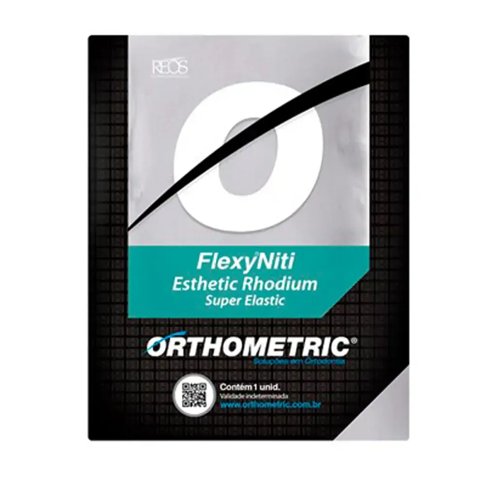 Arco Flexy Niti Estético Super-Elastic Rhodium Redondo - Orthometric - 012 Inferior (Cód. 26.0963)