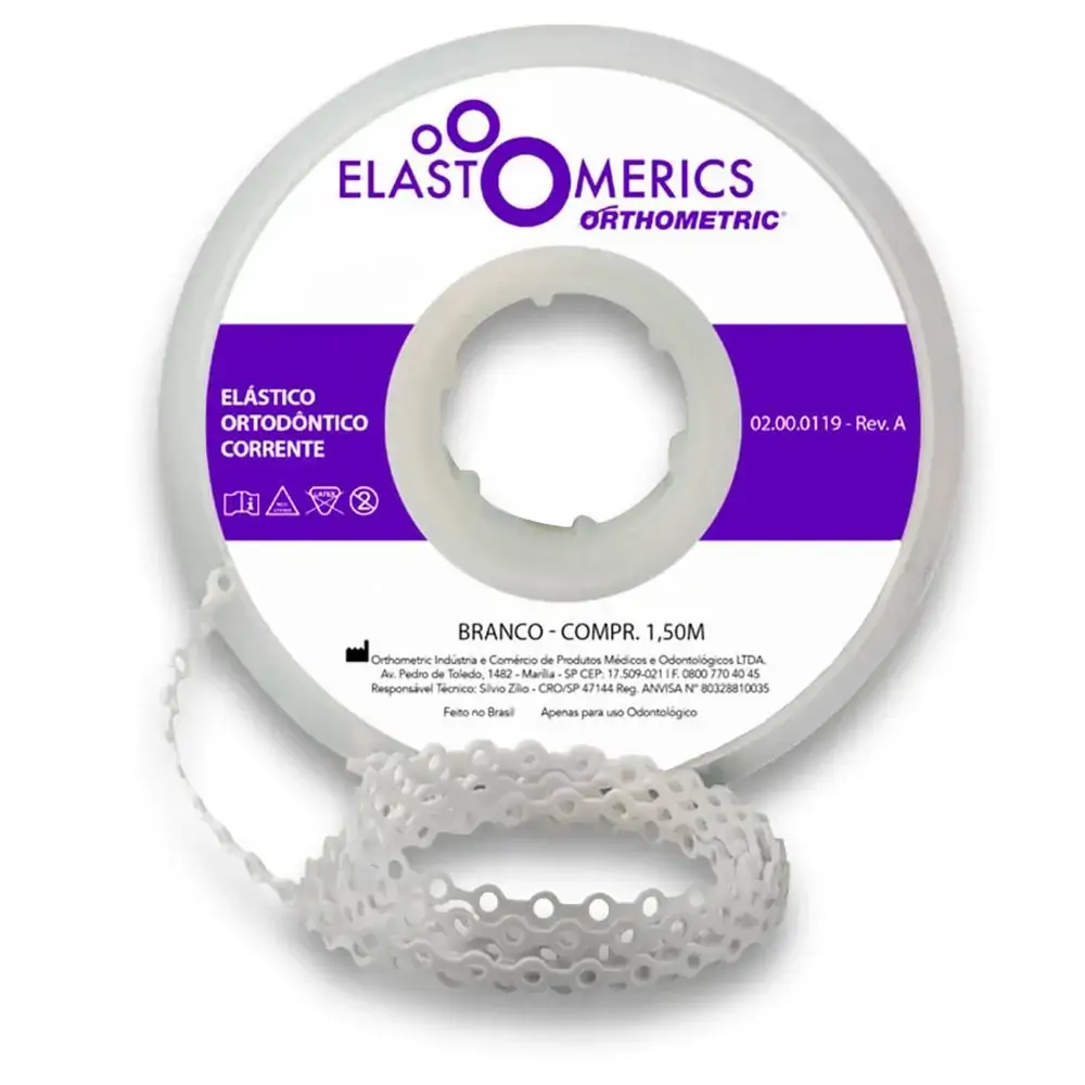 Elastômeros Corrente 1,5m Branco - Orthometric - Elastômeros Corrente 1,5m Médio Branco - Orthometri
