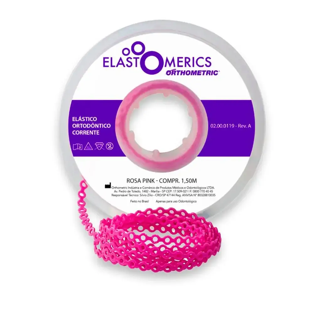 Elastômeros Corrente 1,5m Rosa Pink - Orthometric - Elastômeros Corrente 1,5m Longo Rosa Pink - Orth