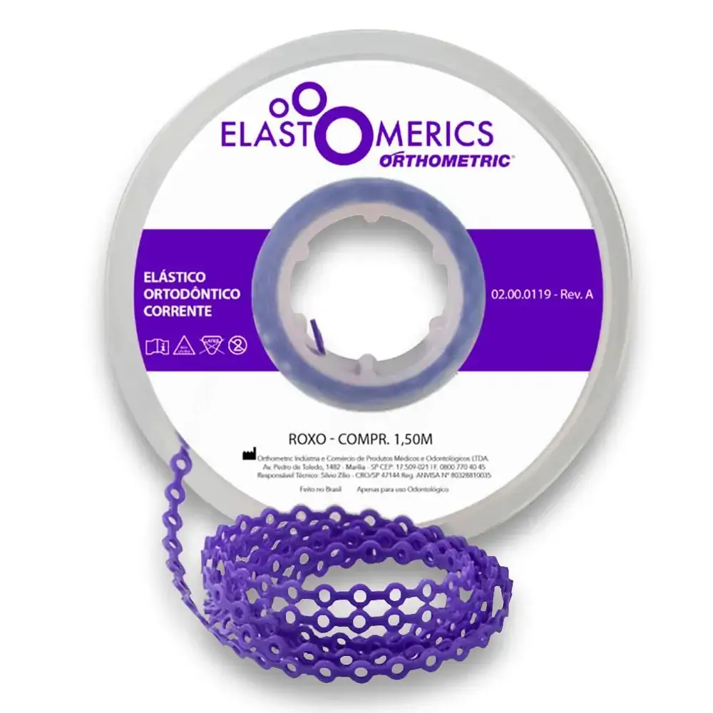 Elastômeros Corrente 1,5m Roxo - Orthometric - Elastômeros Corrente 1,5m Longo Roxo - Orthometric
