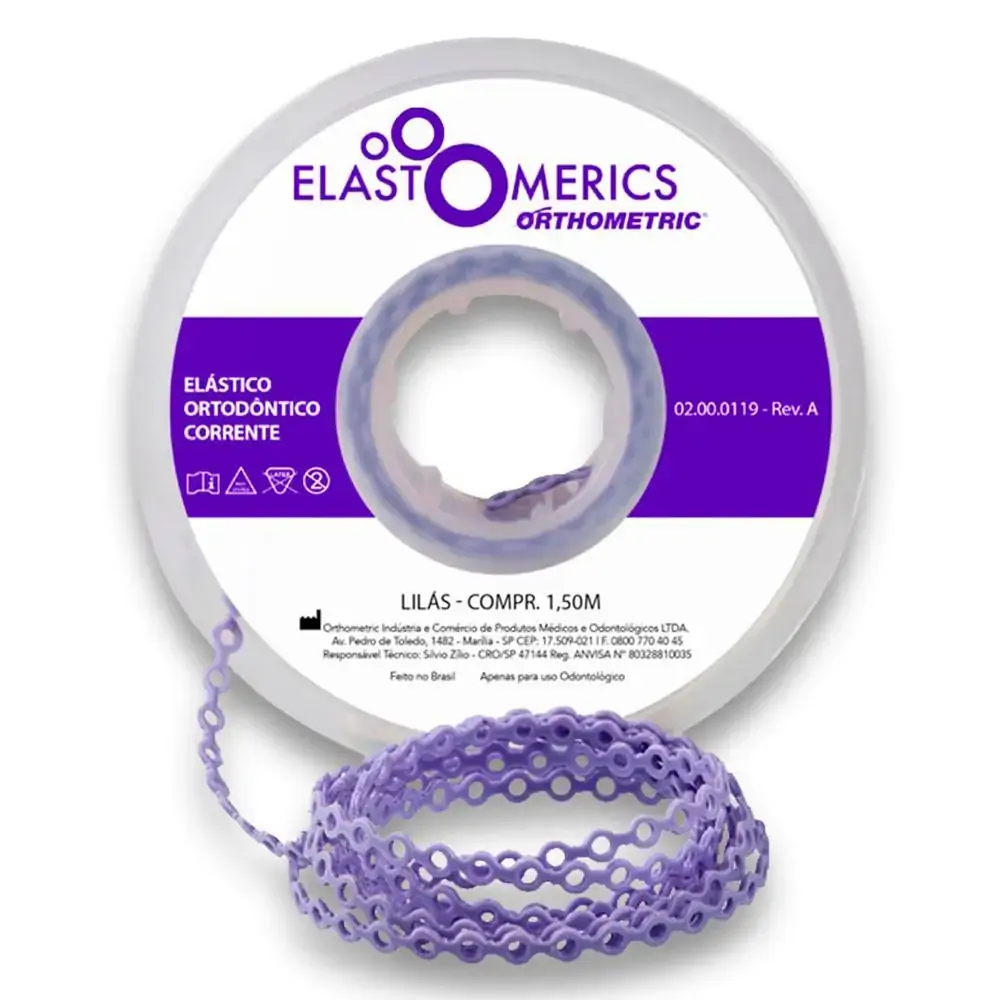Elastômeros Corrente 1,5m Lilás - Orthometric - Elastômeros Corrente 1,5m Longo Lilás - Orthometric