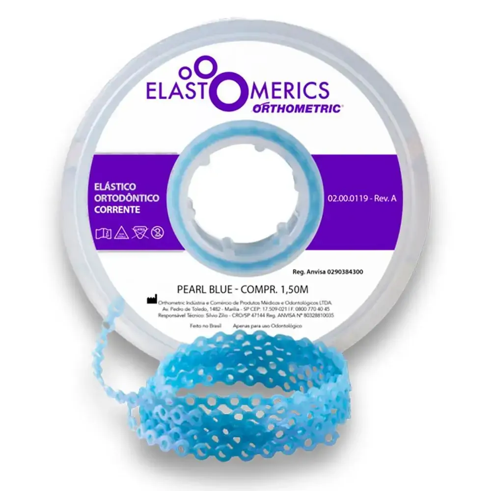 Elastômeros Corrente 1,5m Pearl Blue - Orthometric - Elastômeros Corrente 1,5m Longo Pearl Blue - Or