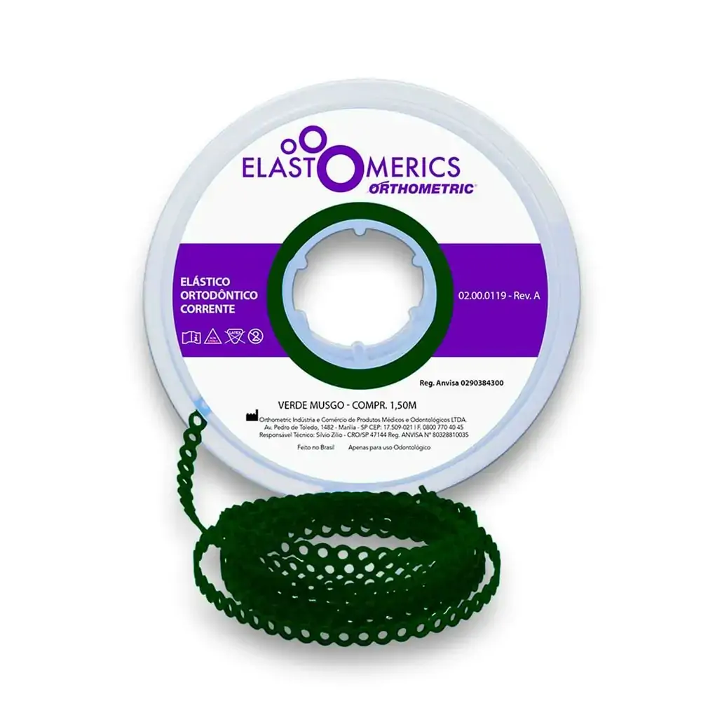 Elastômeros Corrente 1,5m Verde Musgo - Orthometric - Elastômeros Corrente 1,5m Curto Verde Musgo -