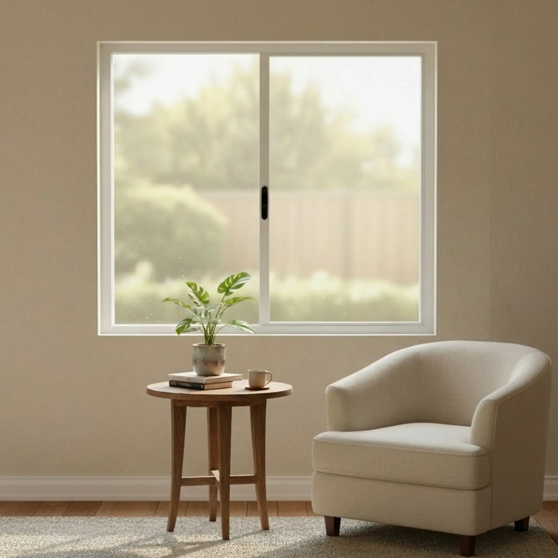 Janela de Alumínio de Correr 2 Folhas 100x100cm com Vidro 3mm Classic CRV Branca