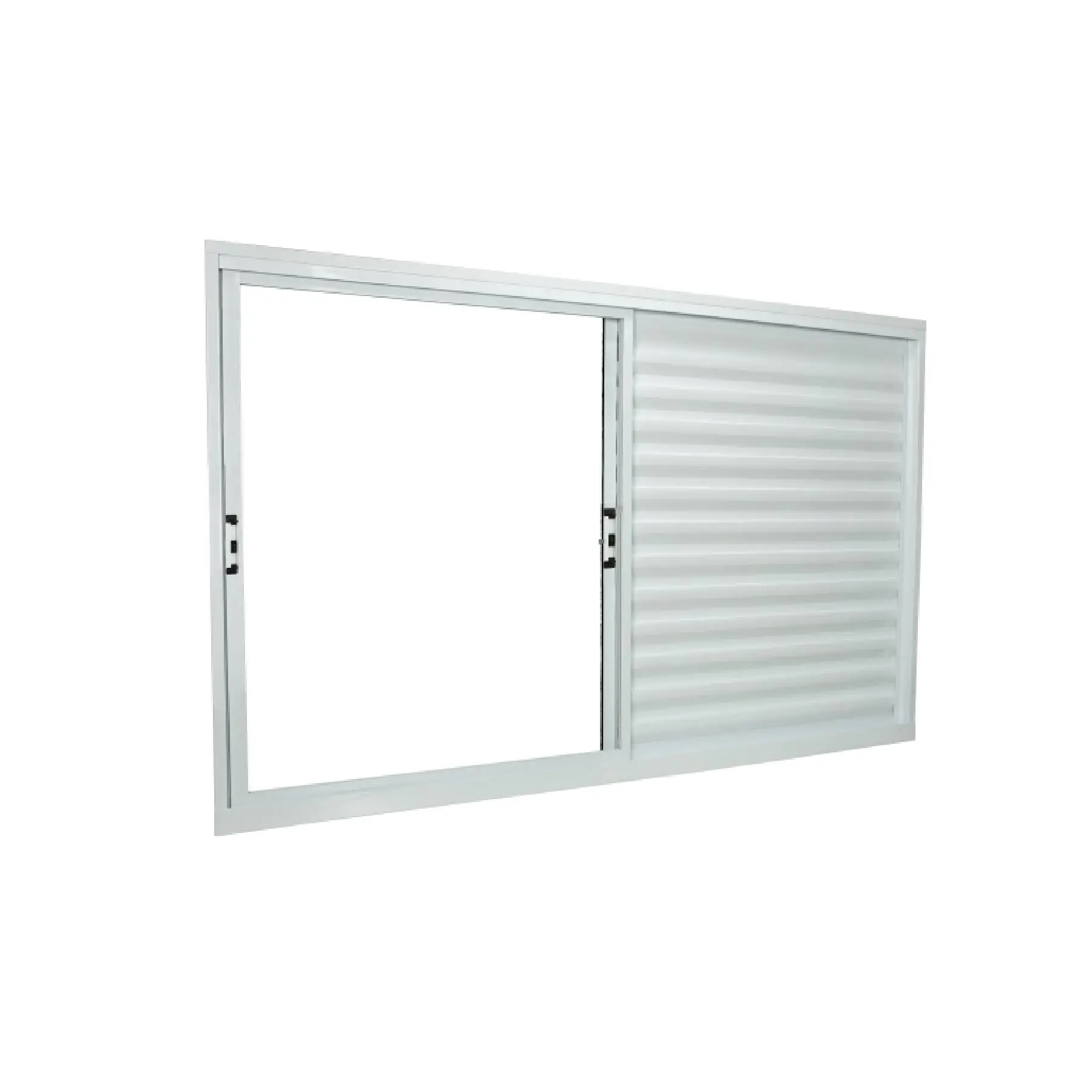 Janela de Alumínio Veneziana 3 Folhas 100x100cm com Vidro 3mm Stander Alumínio CRV Branca