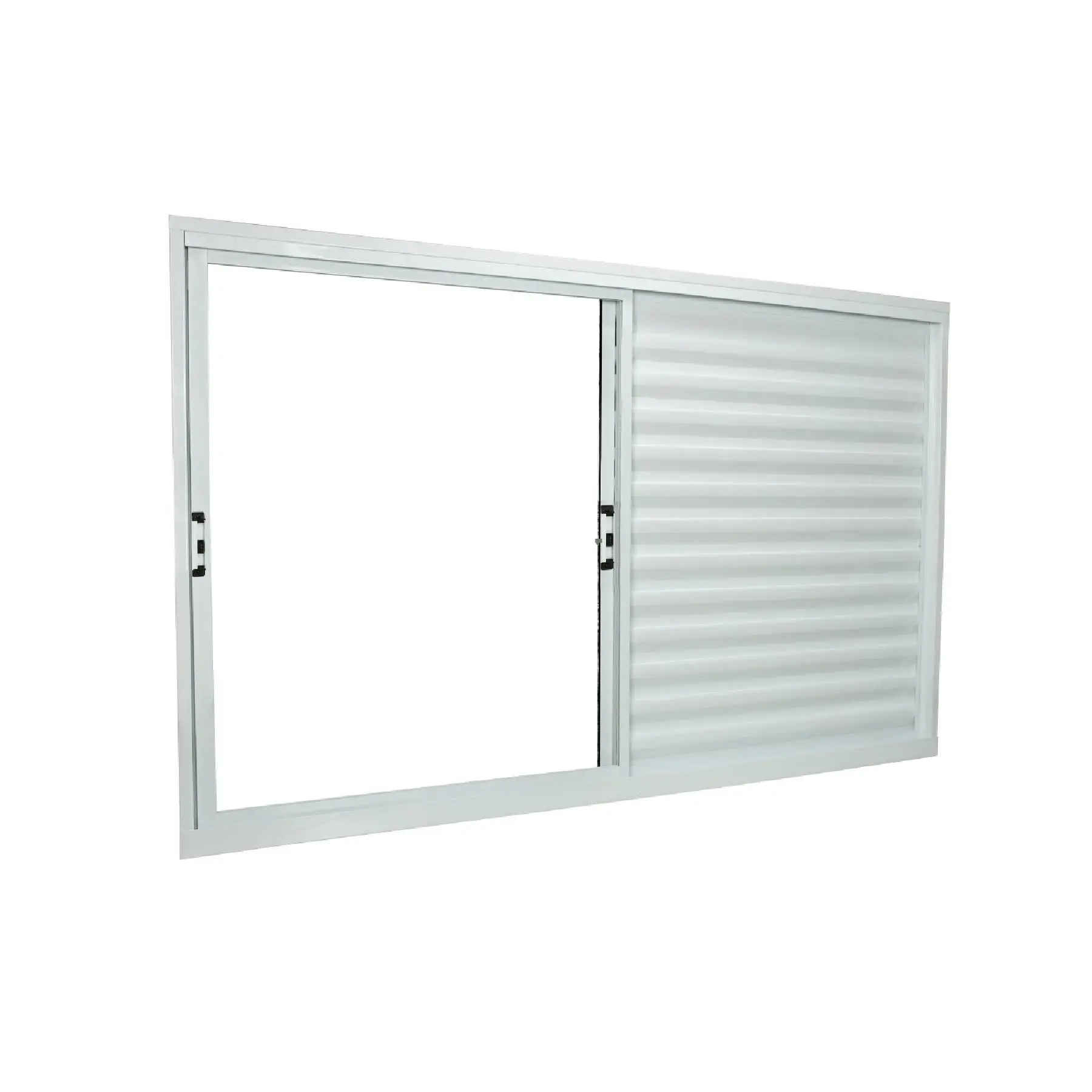 Janela de Alumínio Veneziana 3 Folhas 100x120cm com Vidro 3mm Stander Alumínio CRV Branca