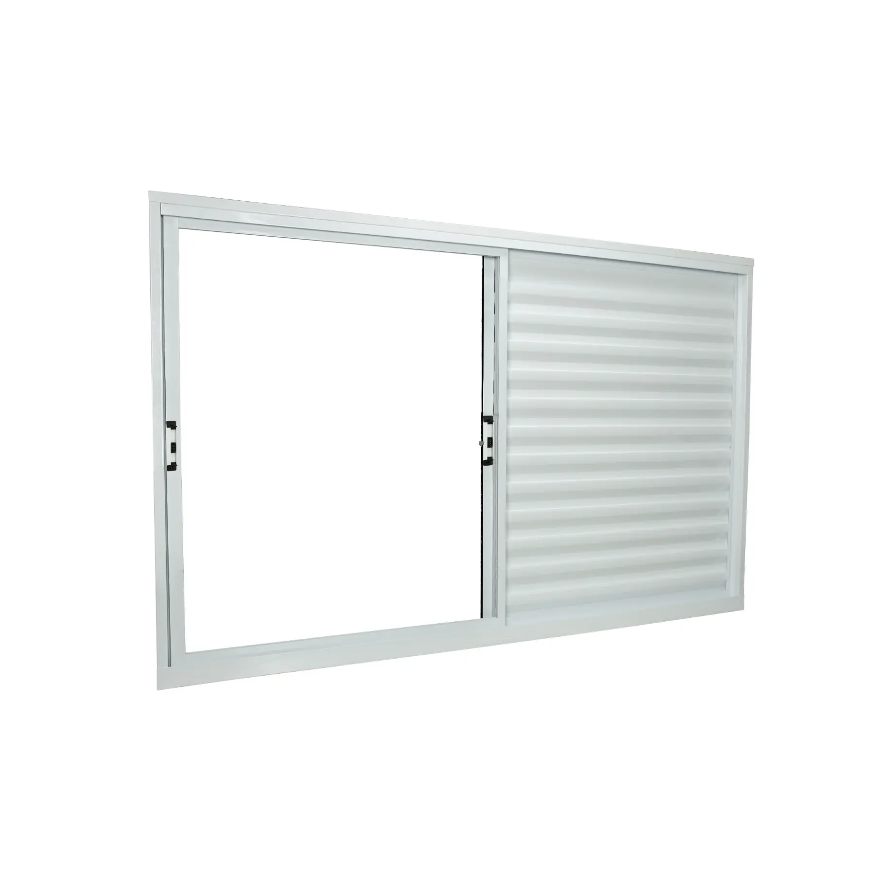 Janela de Alumínio Veneziana 3 Folhas 100x150cm com Vidro 3mm Stander Alumínio CRV Branca