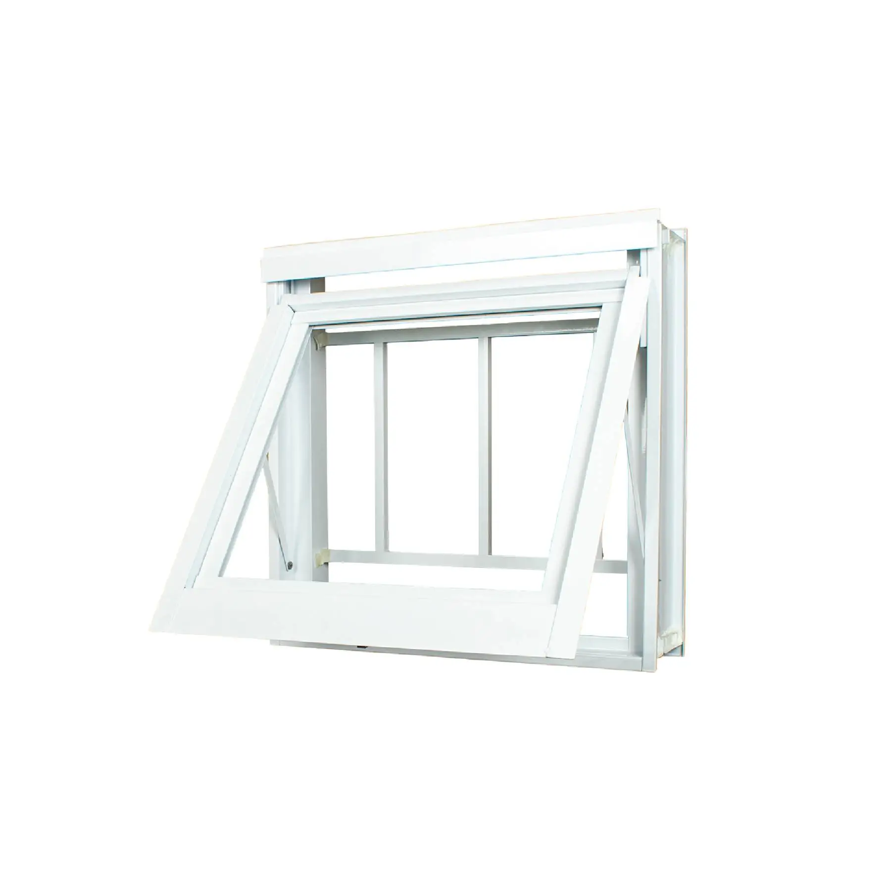 Janela de Alumínio Maxim-ar 2 Folhas 60x60cm com Grade e Vidro 3mm Stander Alumínio CRV Branca