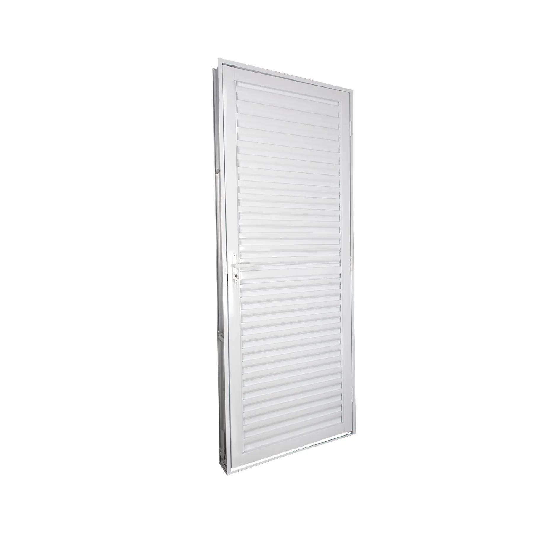 Porta Veneziana de Giro 1 Folha Alumínio Pintado Branco 2,15x0,84m Lado Direito Linha Stander CRV