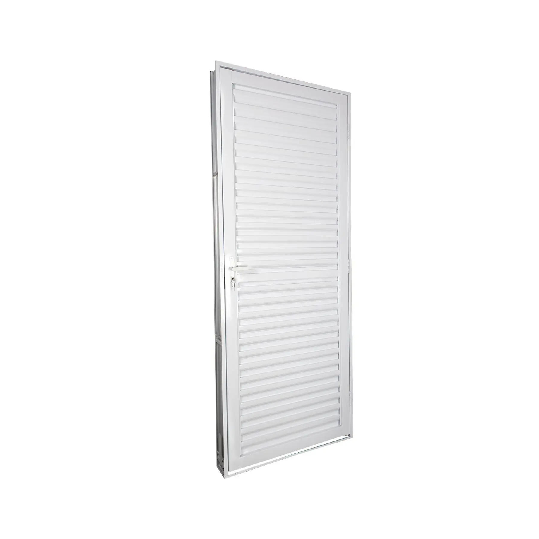 Porta Veneziana de Giro 1 Folha Alumínio Pintado Branco 2,15x0,84m Lado Esquerdo Linha Stander CRV