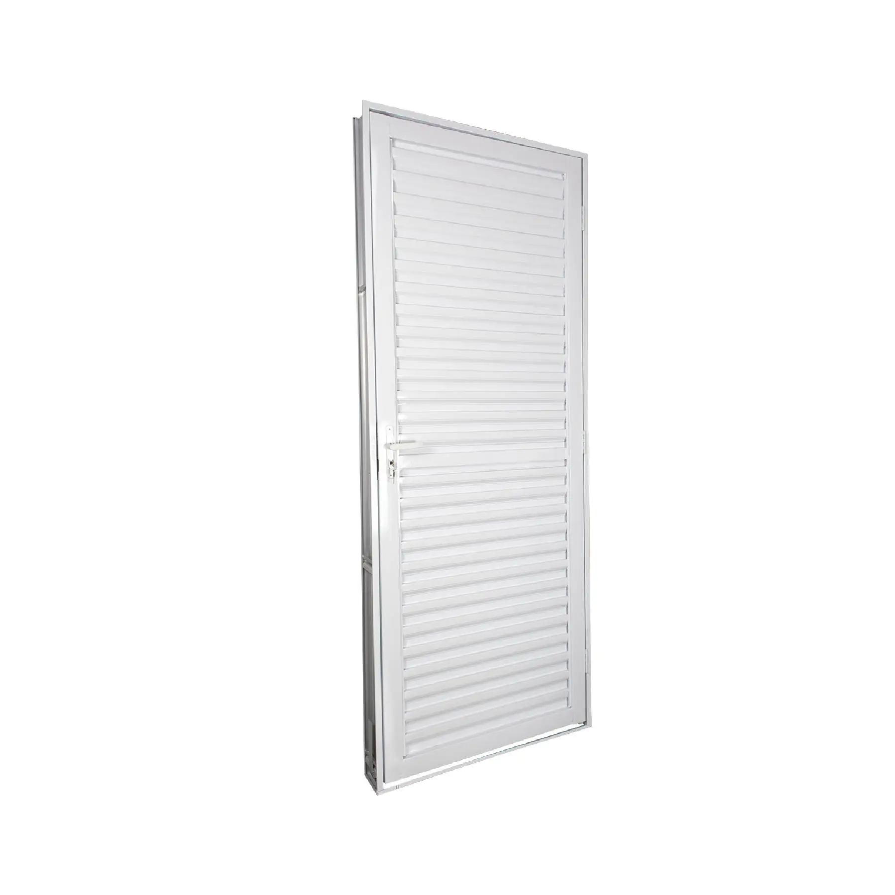 Porta Veneziana de Giro 1 Folha Alumínio Pintado Branco 2,15x0,75m Lado Esquerdo Linha Stander CRV