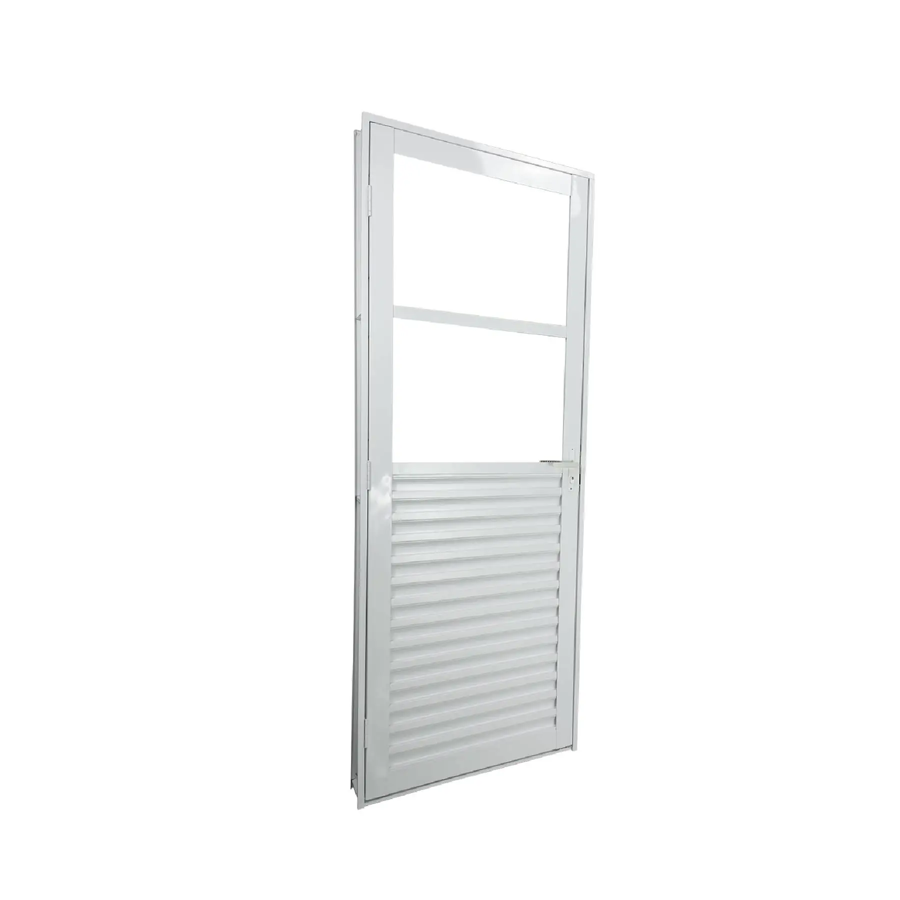 Porta Lambril de Giro com Visor 1 Folha Alumínio Pintado Branco 2,15x0,84m Lado Esquerdo Linha Stander CRV