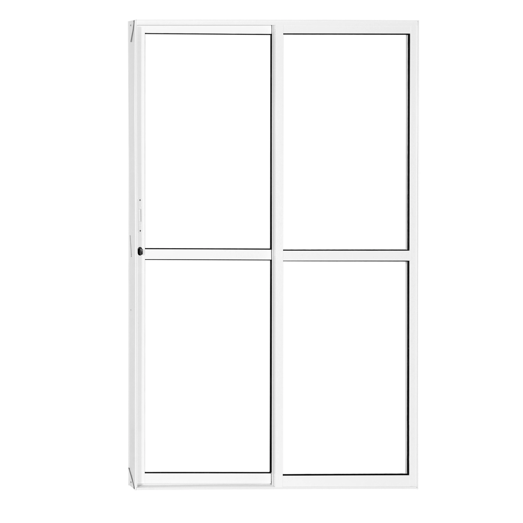 Porta Balcão de Correr Esquerdo 2 Folhas Alumínio Pintado Branco 210x120cm Classic CRV