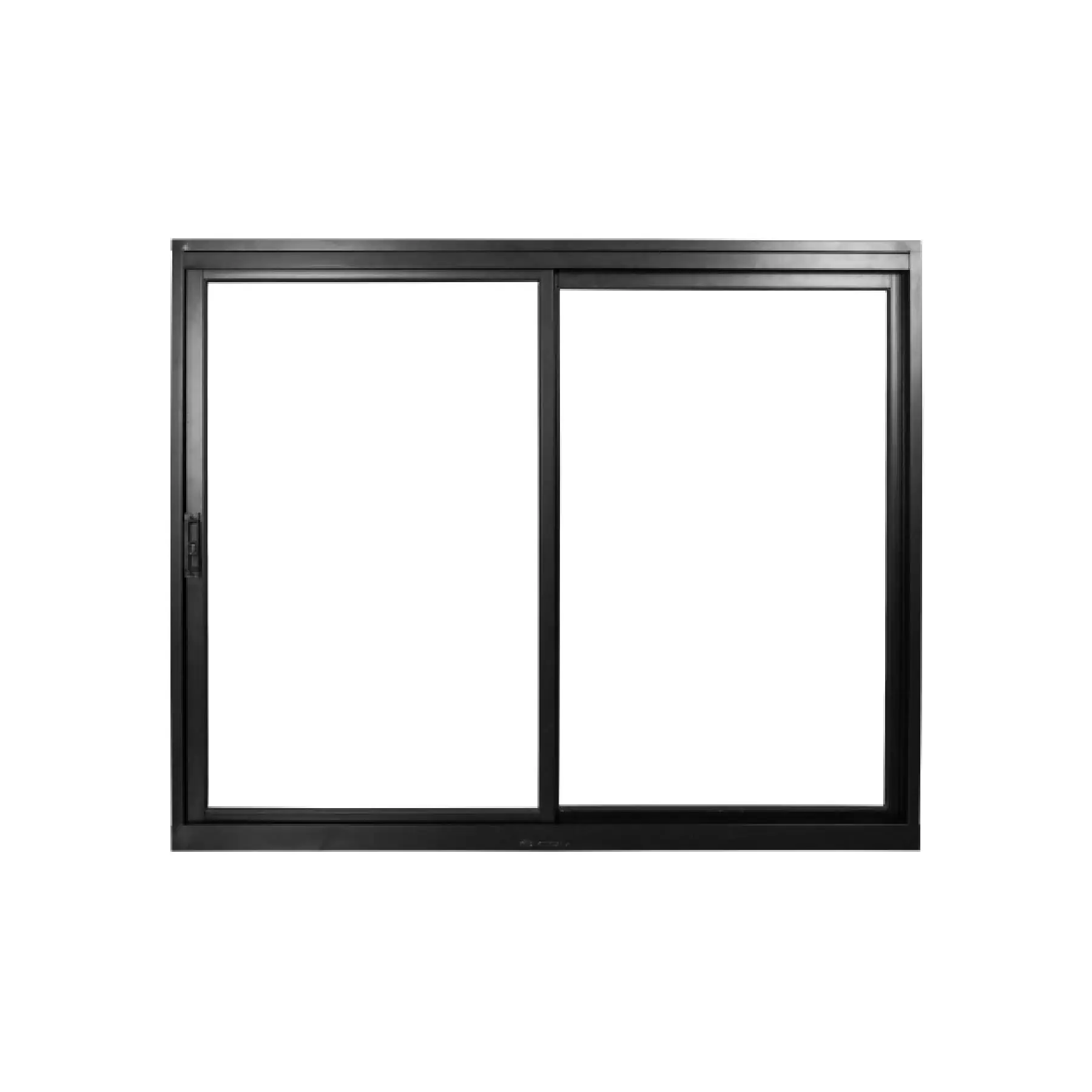 Janela de Alumínio de Correr 2 Folhas 100x100cm com Vidro 3mm Stander Alumínio CRV Preta